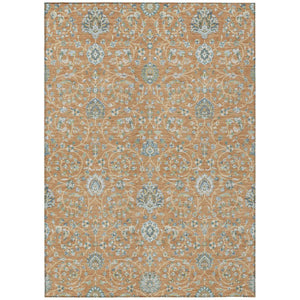HomeRoots 10 X 14 Floral Polyester Area Rug Washable Stain Resistant Patio Porch Living Room 740361