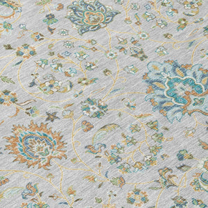 5x8 Floral Polyester Area Rug Indoor Outdoor Washable Stain Resistant Patio Decor