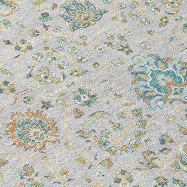 5x8 Floral Polyester Area Rug Indoor Outdoor Washable Stain Resistant Patio Decor