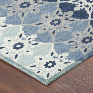 5x8 Washable Polyester Area Rug Floral Medallion Design for Patio or Living Room