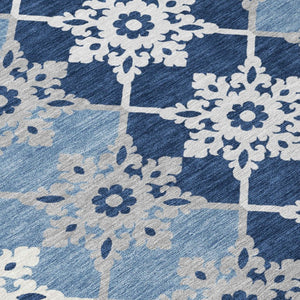 5x8 Washable Polyester Area Rug Floral Medallion Design for Patio or Living Room