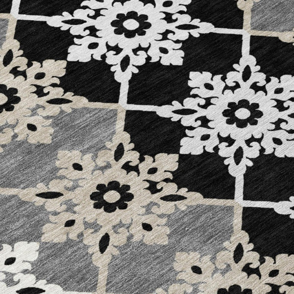 8x10 Floral Medallion Polyester Area Rug Stain Resistant Indoor Outdoor Patio
