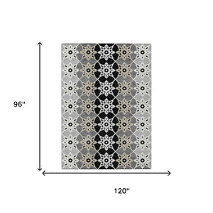 8x10 Floral Medallion Polyester Area Rug Stain Resistant Indoor Outdoor Patio