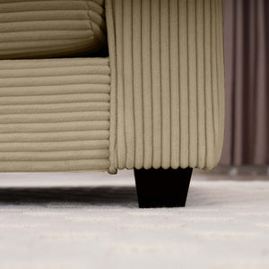 English Elm Mid-Century Modern Sectional Sofa With Removable Pillows - Plush Tan Corduroy For Ultimate Comfort W714S00795