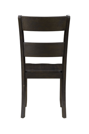 English Elm Haddie Distressed Walnut Side Chair Set of 2 — Solid Acacia Wood Ladder-Back, Scooped Seat, 220lb Capacity B2726P283281