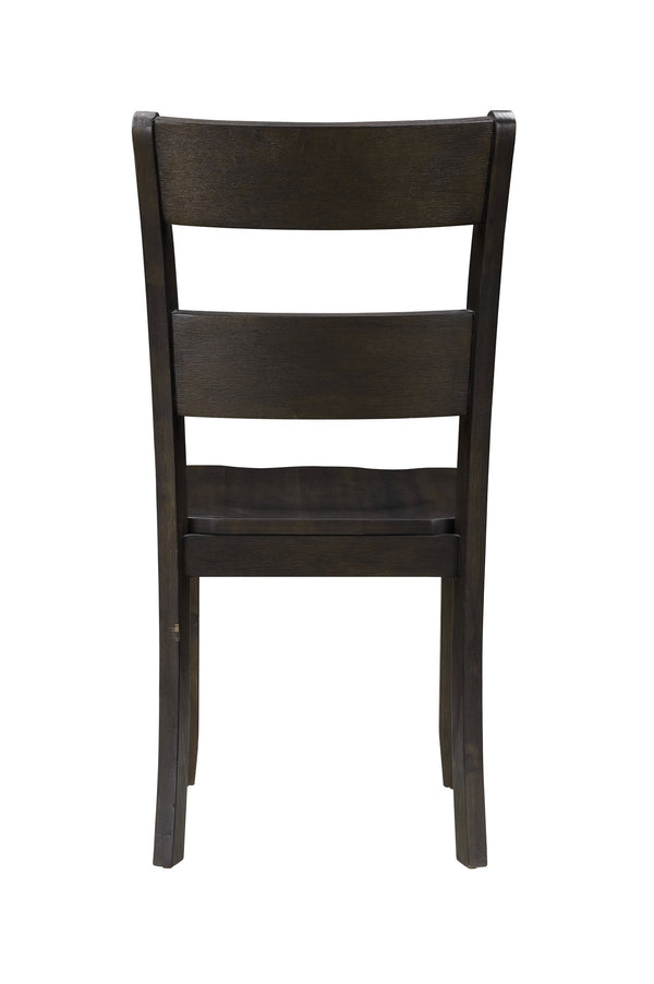 English Elm Haddie Distressed Walnut Side Chair Set of 2 — Solid Acacia Wood Ladder-Back, Scooped Seat, 220lb Capacity B2726P283281