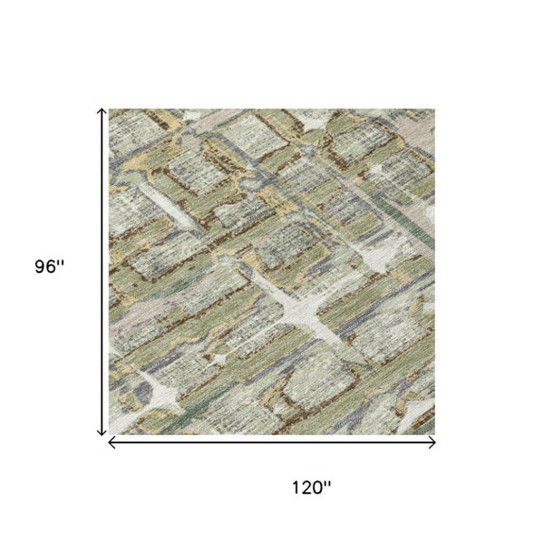8 X 10 Geometric Polyester Area Rug for Indoor Outdoor Patios Stain Resistant