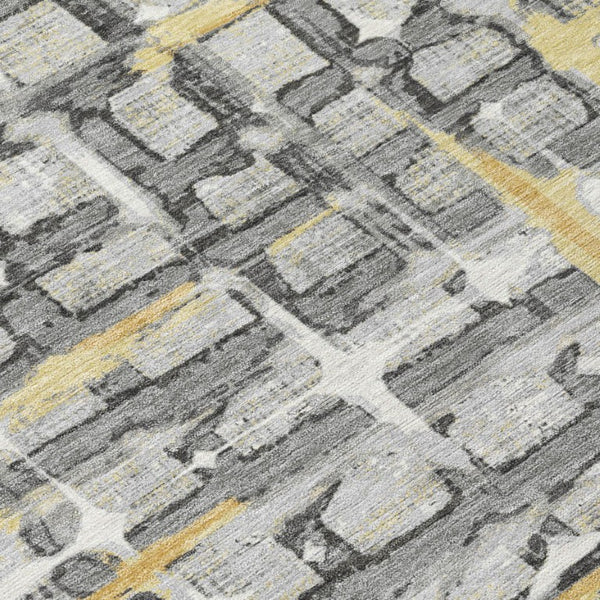 9 X 12 Silver Gray Geometric Polyester Area Rug for Indoor Outdoor Living Spaces