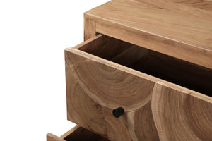 64 Inch Live Edge Solid Wood Dresser with Six Drawers for Rustic Bedroom Storage