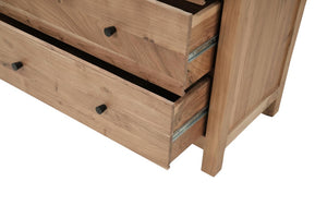 36 Inch Solid Natural Wood Five Drawer Lingerie Chest with a Live Edge Finish