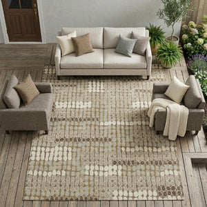 10 Ft X 14 Ft Geometric Polyester Area Rug Washable for Patio Porch or Living Room