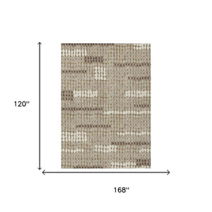10 Ft X 14 Ft Geometric Polyester Area Rug Washable for Patio Porch or Living Room
