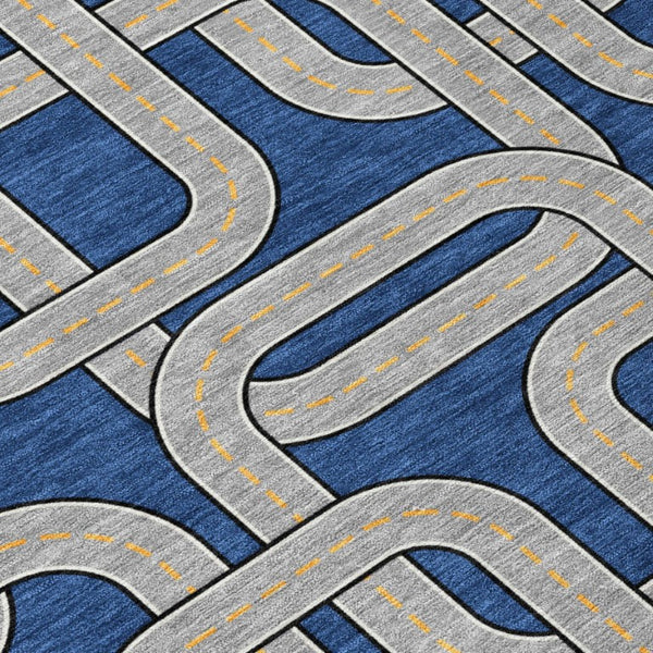 5x8 Geometric Polyester Area Rug Washable Indoor Outdoor Use for Patio or Living Room