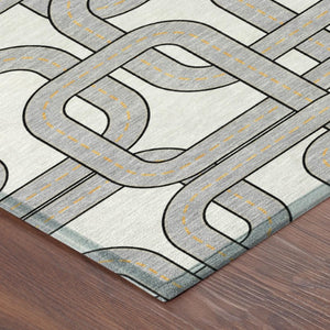 9x12 Geometric Polyester Area Rug Stain Resistant for Indoor Outdoor Living