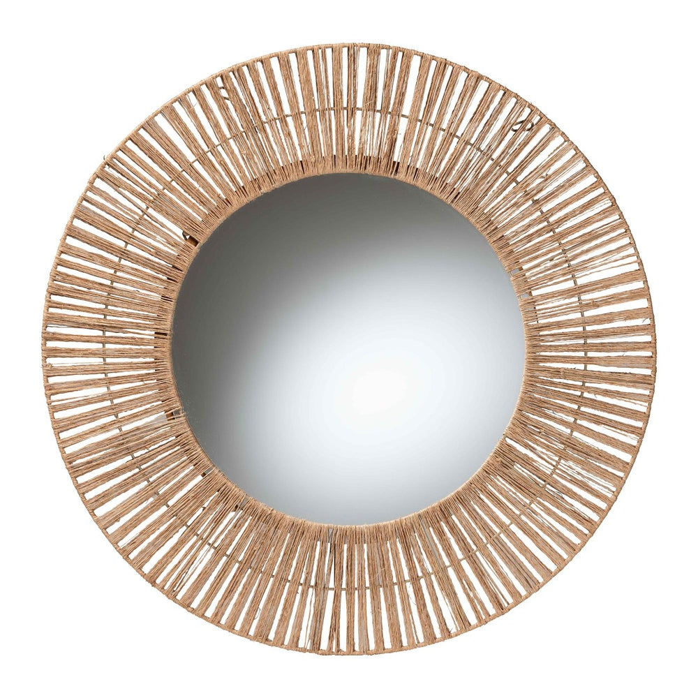 English Elm Modern Rattan Oval Wall Mirror Handcrafted Bohemian Decor for Entryways and Living Rooms B2750P420393