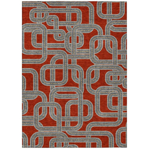 HomeRoots 5 X 8 Geometric Polyester Indoor Outdoor Rug Stain Resistant for Patio or Living Room 740605
