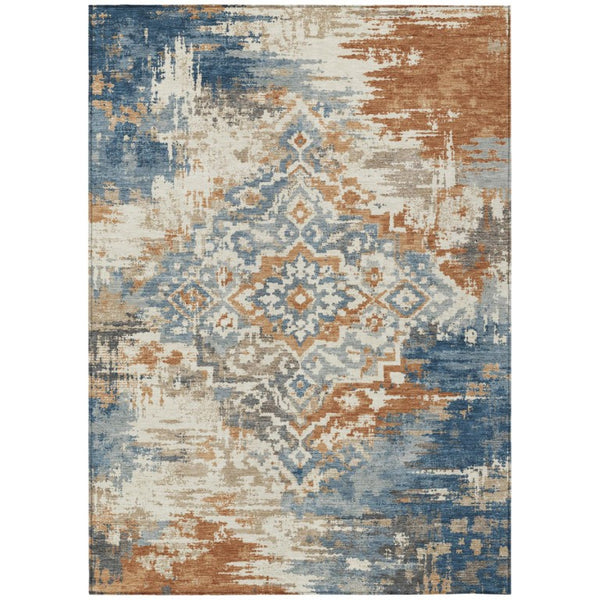 HomeRoots 5 X 8 Cream Ivory Medallion Polyester Area Rug Washable Stain Resistant Indoor Outdoor 740611
