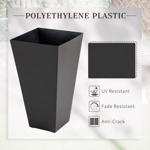 English Elm Outsunny Set Of 3 Tall Planters – 28" Versatile Indoor/Outdoor Flower Pots With Drainage Holes W2225P174479-GIGA