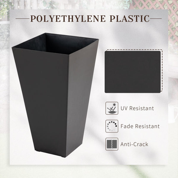 English Elm Outsunny Set Of 3 Tall Planters – 28" Versatile Indoor/Outdoor Flower Pots With Drainage Holes W2225P174479-GIGA