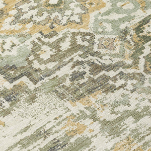 8 X 10 Sage Green Medallion Polyester Area Rug Washable Stain Resistant Patio
