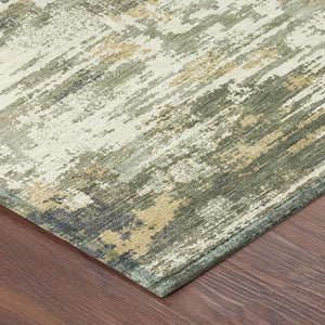 9x12 Sage Green Medallion Polyester Area Rug Stain Resistant Indoor Outdoor Patio