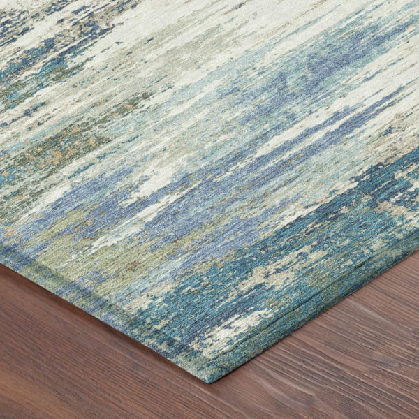 8 Ft Round Abstract Polyester Area Rug Washable Indoor Outdoor Patio or Family Room
