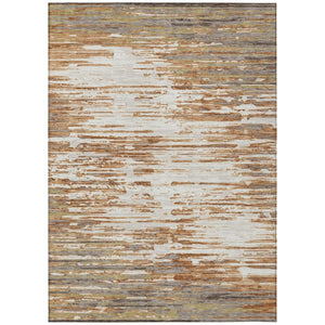 HomeRoots 10 X 14 Abstract Copper Orange Washable Polyester Rug for Indoor Outdoor Living 740657
