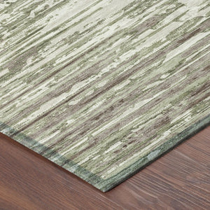 8 X 10 Sage Green Abstract Polyester Area Rug Washable for Patio or Living Room