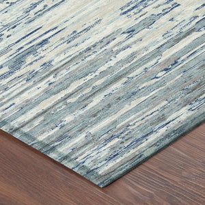 8 Ft X 10 Ft Sky Blue Abstract Polyester Area Rug for Indoor Outdoor Living