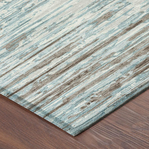 9x12 Abstract Teal Pewter Polyester Area Rug Washable Stain Resistant Patio Porch