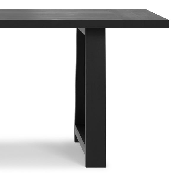 English Elm Whitley Solid Mango Wood Farmhouse Dining Table Trestle Base Seats Six Black B136P420749