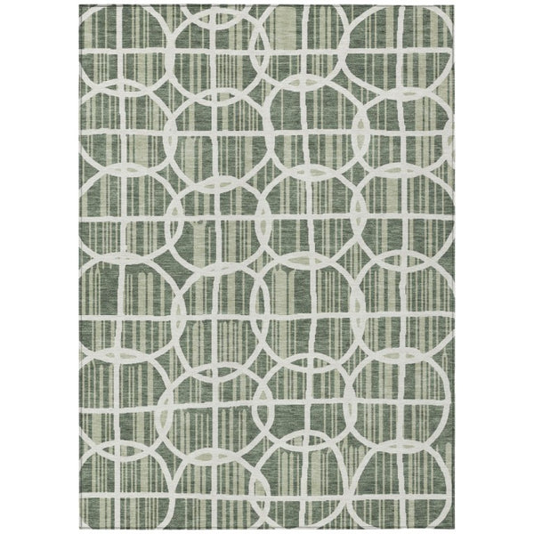 HomeRoots 10 X 14 Geometric Polyester Area Rug Washable Indoor Outdoor for Patio or Living Room 740711