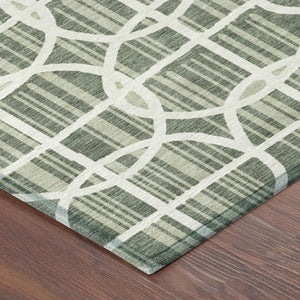 10 X 14 Geometric Polyester Area Rug Washable Indoor Outdoor for Patio or Living Room