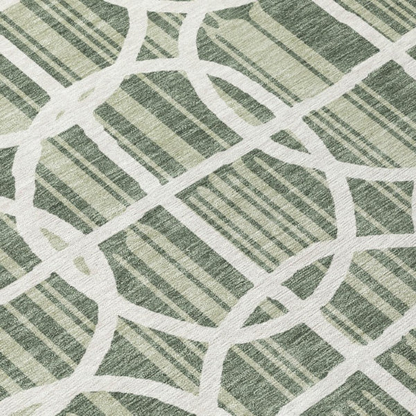 10 X 14 Geometric Polyester Area Rug Washable Indoor Outdoor for Patio or Living Room