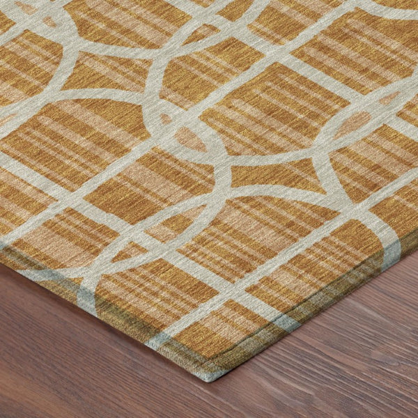 8 X 10 Geometric Polyester Area Rug for Patio Porch or Living Room Washable