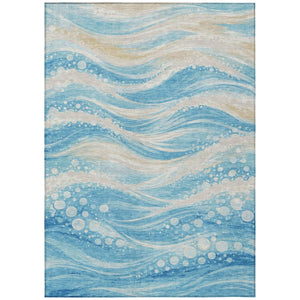 HomeRoots 8 Ft X 10 Ft Abstract Washable Polyester Area Rug for Indoor Outdoor Spaces 740763