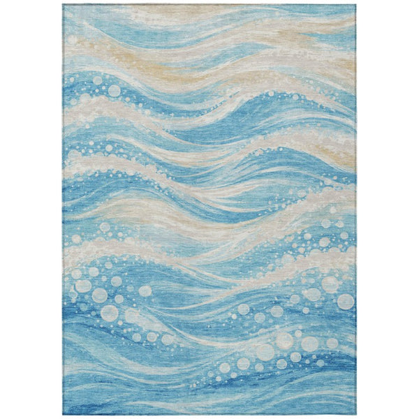 HomeRoots 8 Ft X 10 Ft Abstract Washable Polyester Area Rug for Indoor Outdoor Spaces 740763