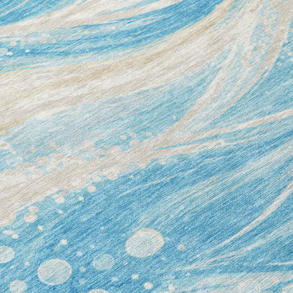 8 Ft X 10 Ft Abstract Washable Polyester Area Rug for Indoor Outdoor Spaces