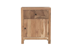 HomeRoots 30 Inch Solid Wood Square Nightstand with Single Drawer for Bedroom Storage 740769