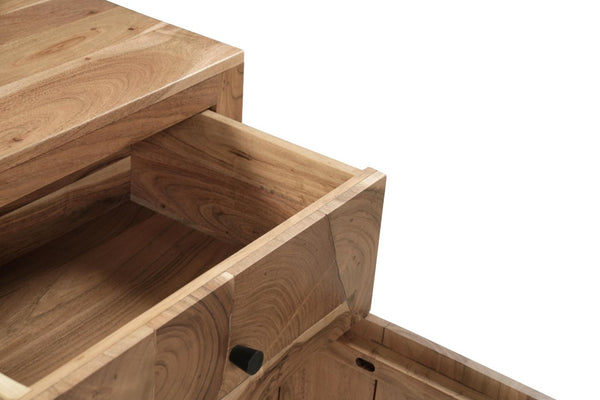 30 Inch Solid Wood Square Nightstand with Single Drawer for Bedroom Storage