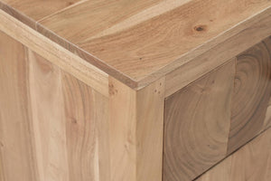 30 Inch Solid Wood Square Nightstand with Single Drawer for Bedroom Storage