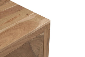30 Inch Solid Wood Square Nightstand with Single Drawer for Bedroom Storage