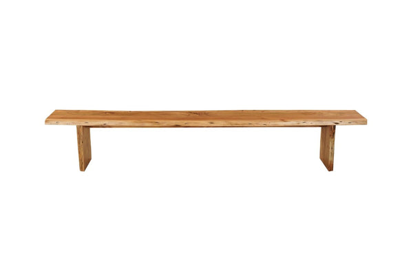 HomeRoots 84 Inch Solid Wood Natural Live Edge Dining Bench Rustic Farmhouse Seating 740775