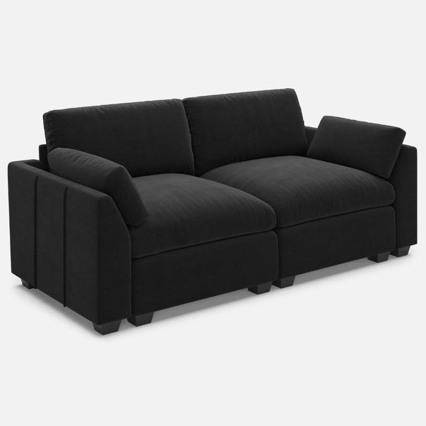 75 Inch Velvet Modular Loveseat with Plush Cushions for Stylish Contemporary Living Rooms