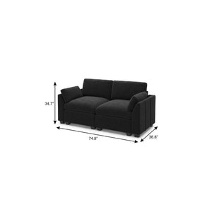 75 Inch Velvet Modular Loveseat with Plush Cushions for Stylish Contemporary Living Rooms