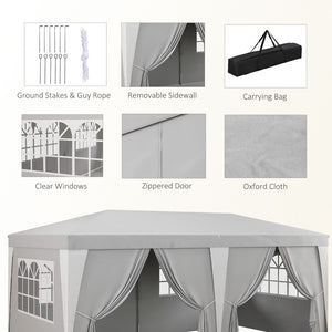English Elm Outsunny 19 X 10' Instant Pop-Up Canopy Tent With 6 Sidewalls, Adjustable Height For Events & Parties W2225P174226-GIGA