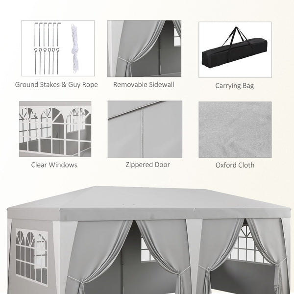 English Elm Outsunny 19 X 10' Instant Pop-Up Canopy Tent With 6 Sidewalls, Adjustable Height For Events & Parties W2225P174226-GIGA