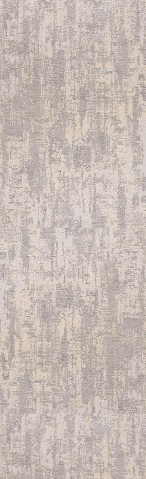 Gray Ivory Abstract Polypropylene Runner Rug Stain Resistant for Hallway and Entryway Decor