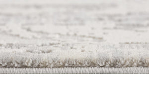 14 Foot Abstract Gray Ivory Polypropylene Runner Rug Stain Resistant Hallway Accent