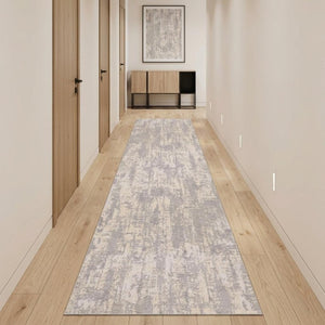 20 Foot Abstract Distressed Runner Rug Polypropylene Stain Resistant Hallway Accent